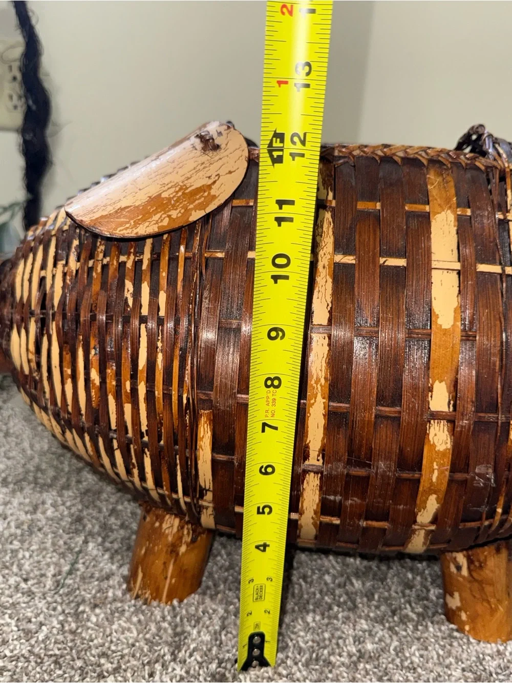 Wicker handmade pig basket